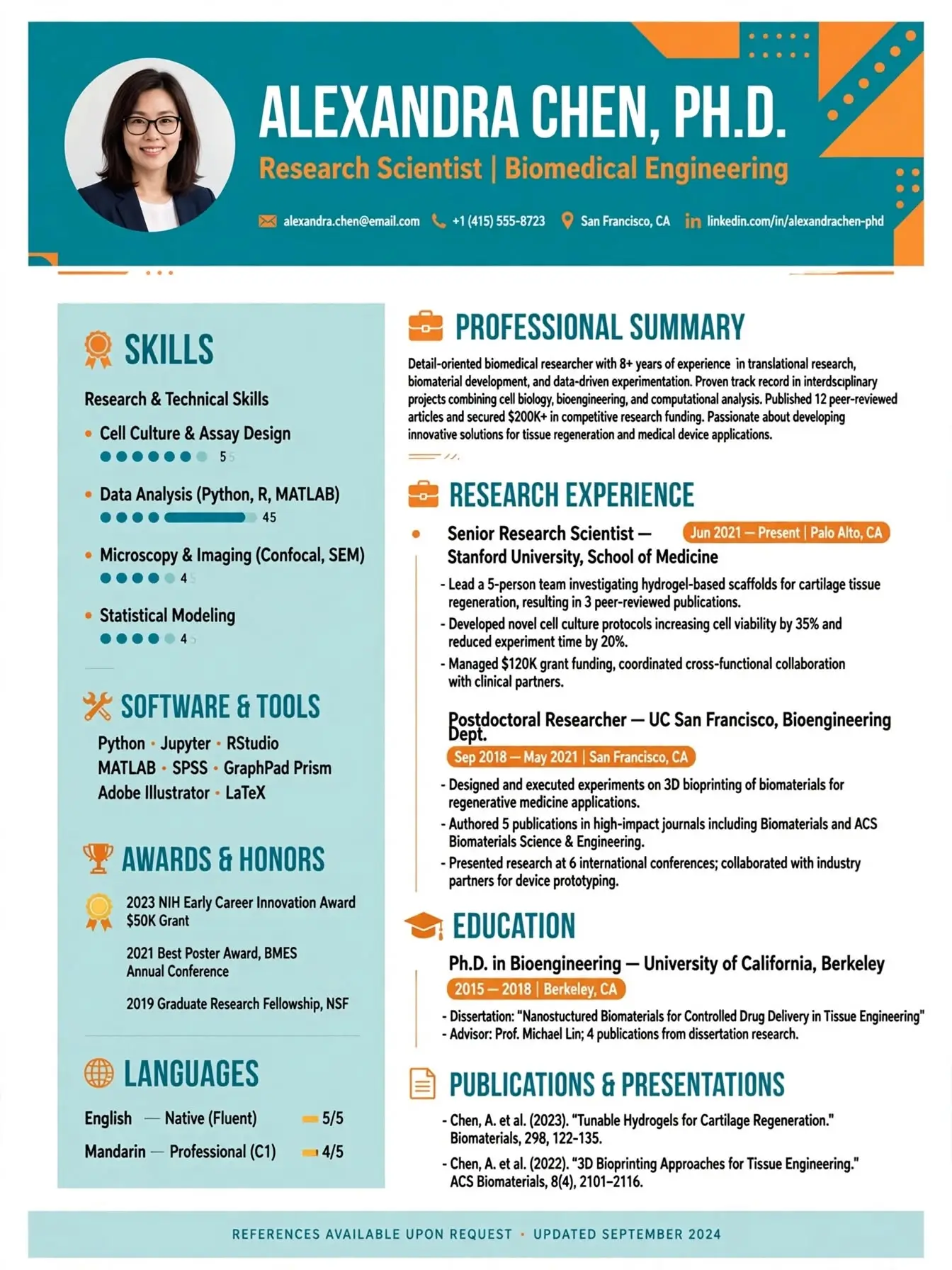creative sidebar cv template with photo free download