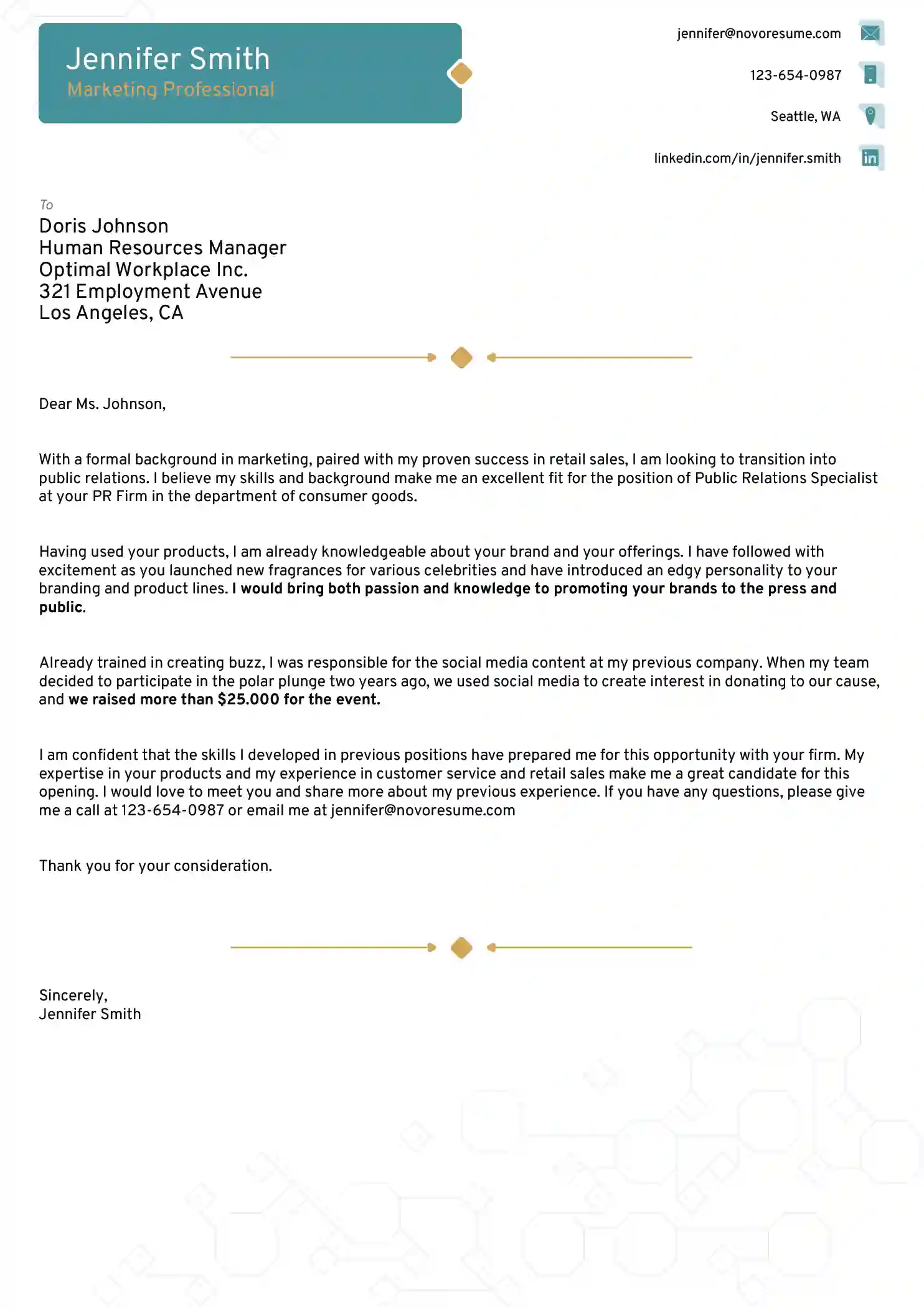 combined cover letter template free