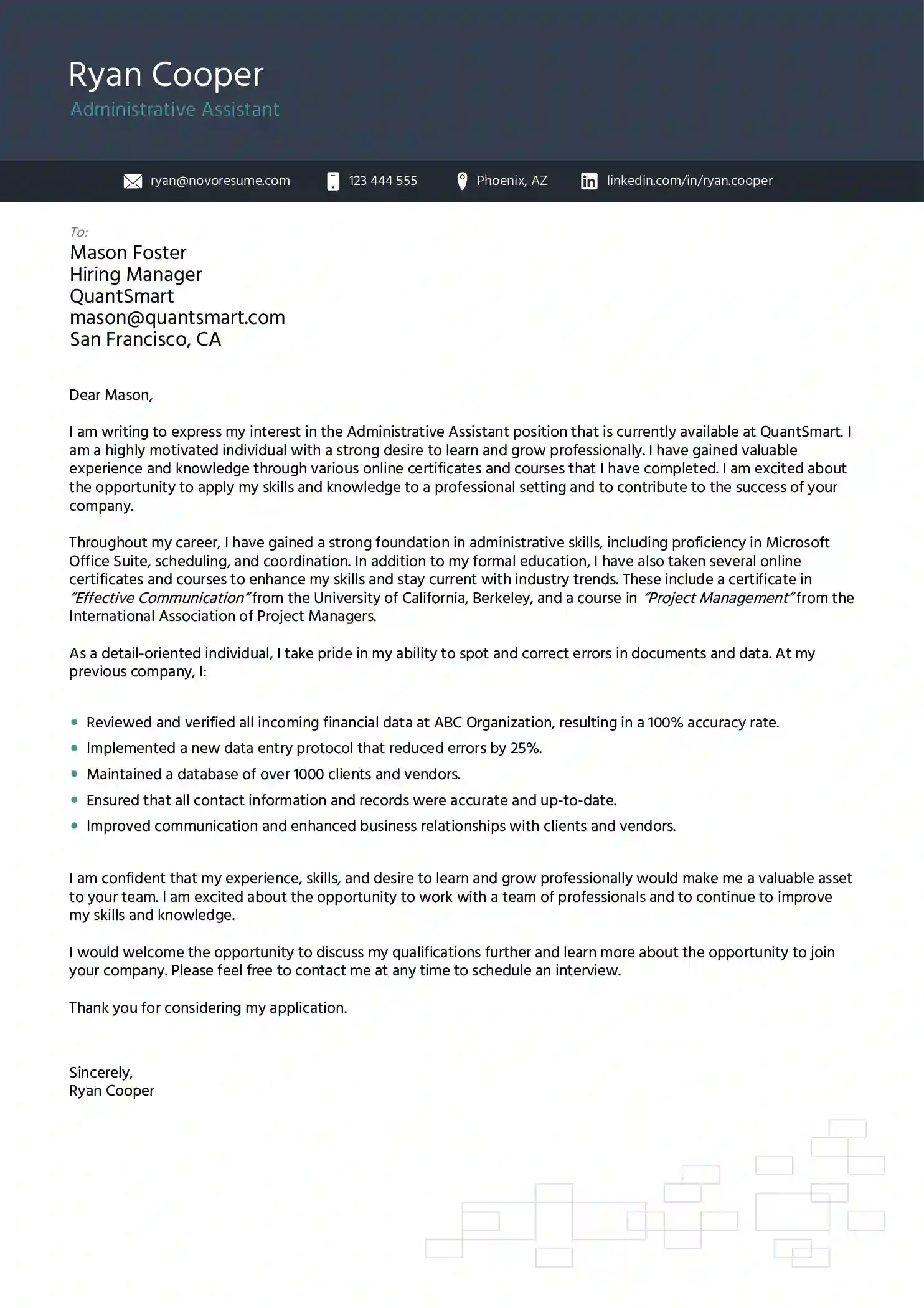 creative cover letter template free download