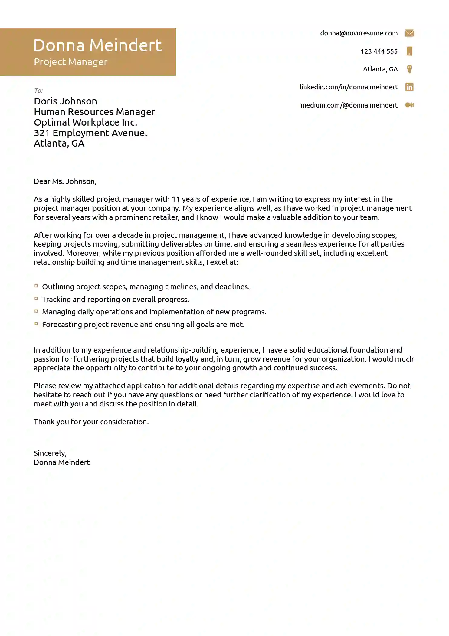 functional cover letter template free