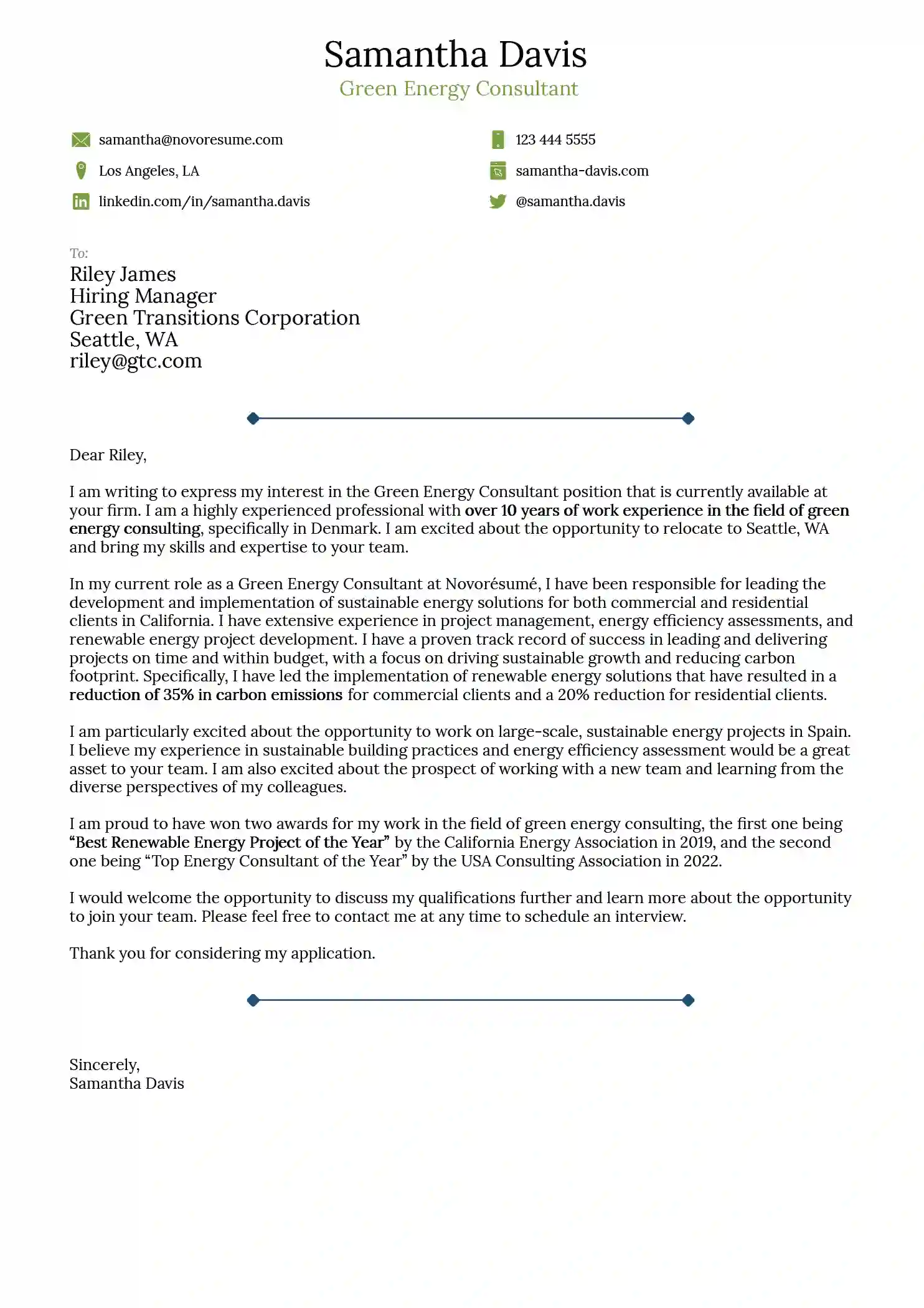 minimalist cover letter template free