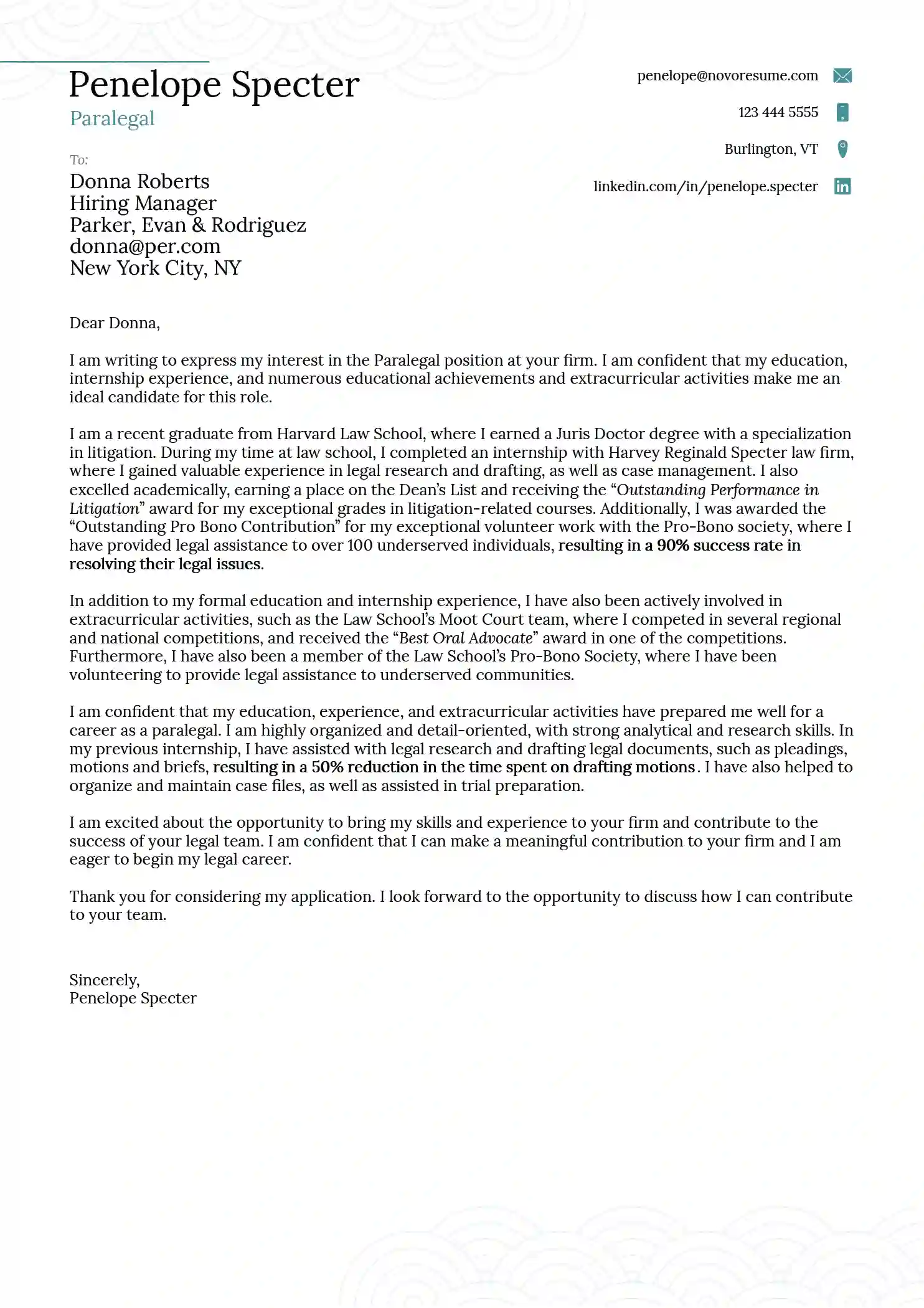 simple cover letter template free