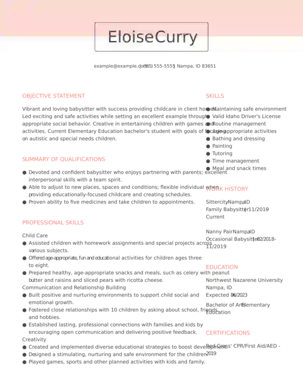 Fresher Resume Template