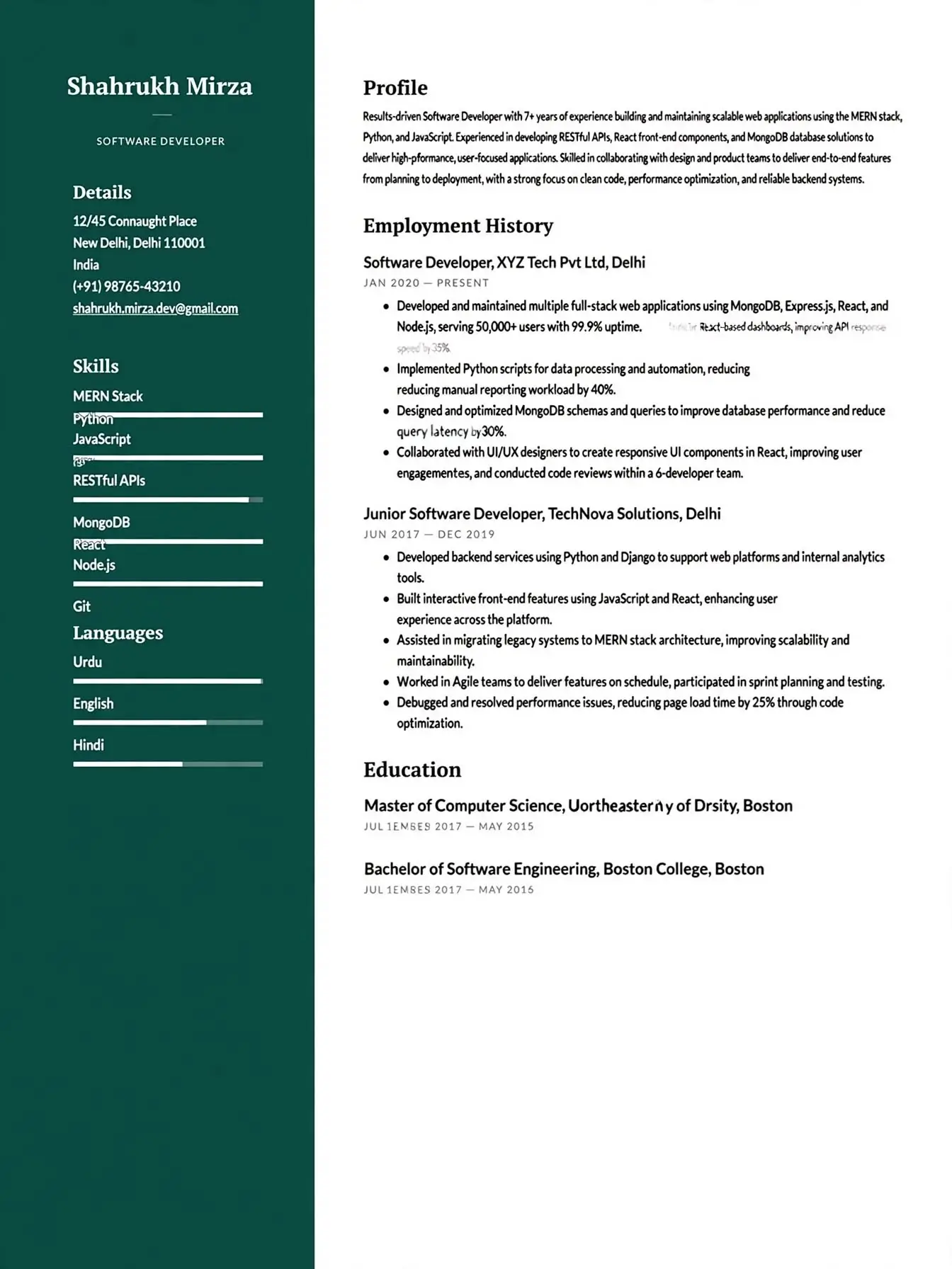 devops engineer resume template circular graph free
