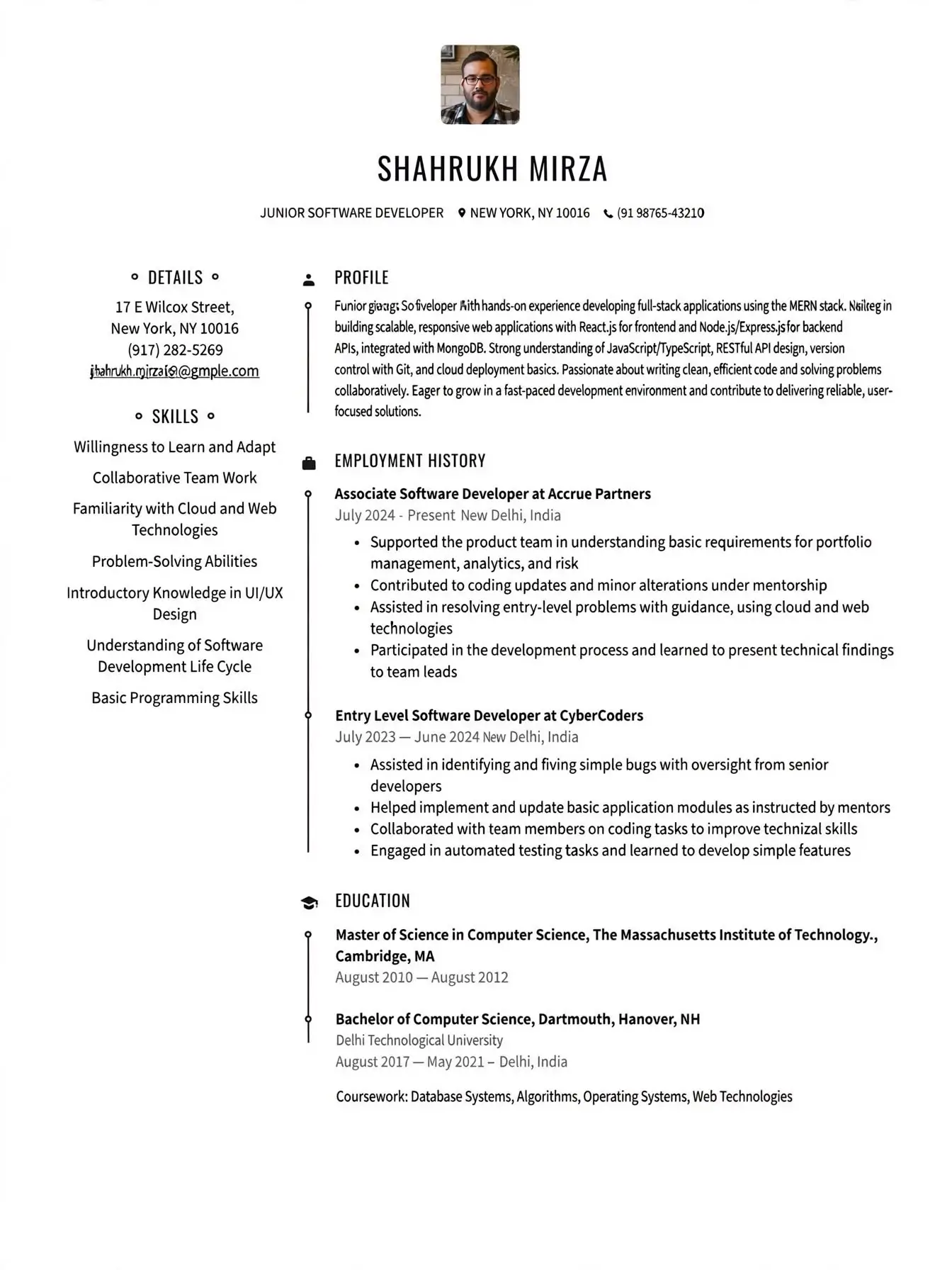frontend developer resume template blue header free