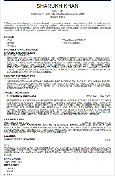 custom resume