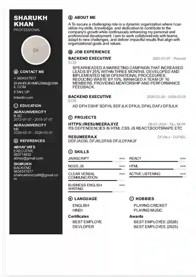 modern resume design template free
