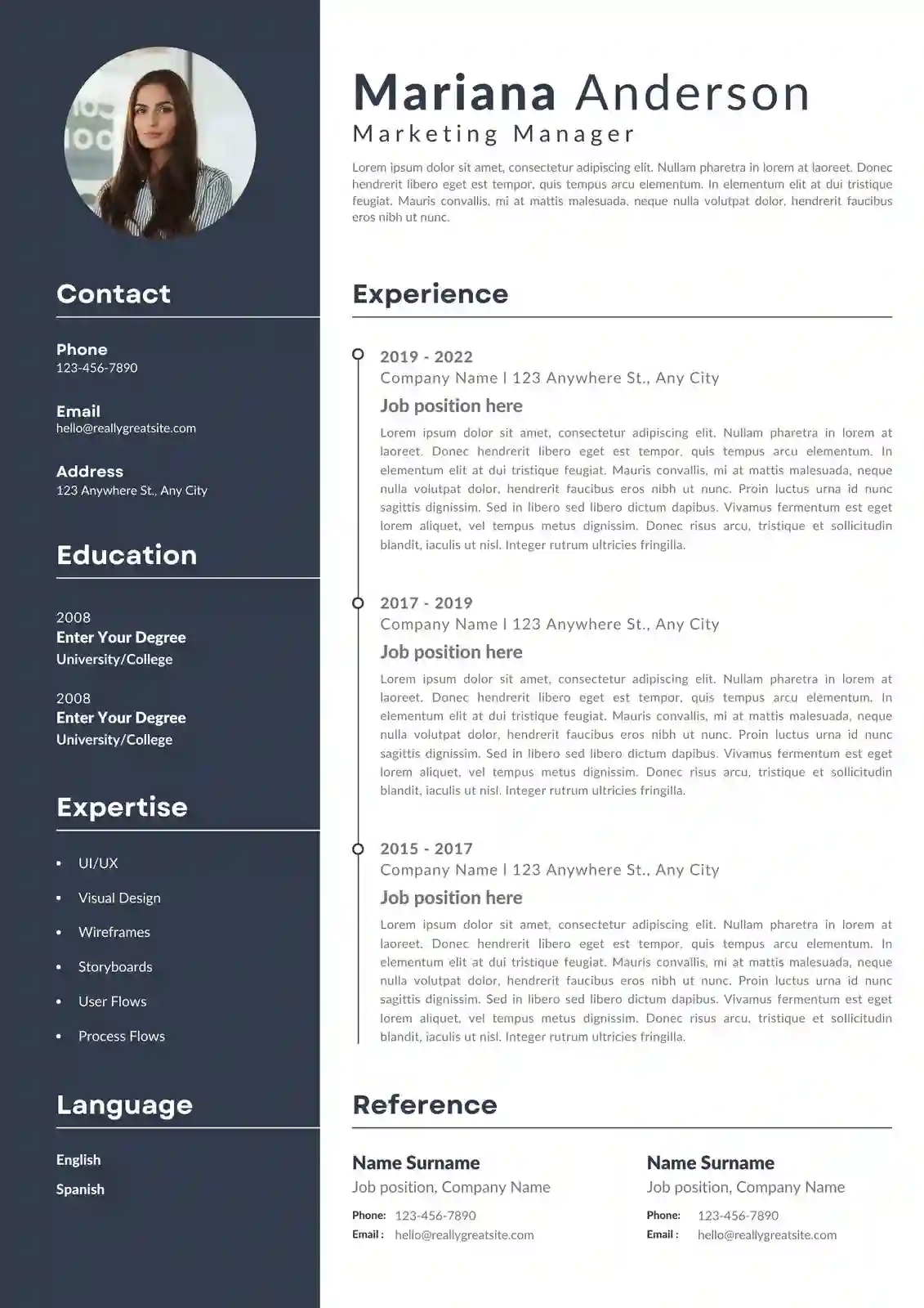 corporate resume format template free