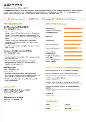 executive ats resume template free