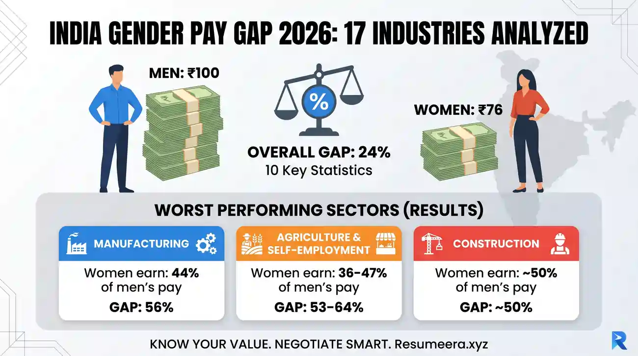 India Gender Pay Gap in 2026: Hum Ne 17 Industries Analyse Kiye — Aur Ye Hain Sabse Bure Results