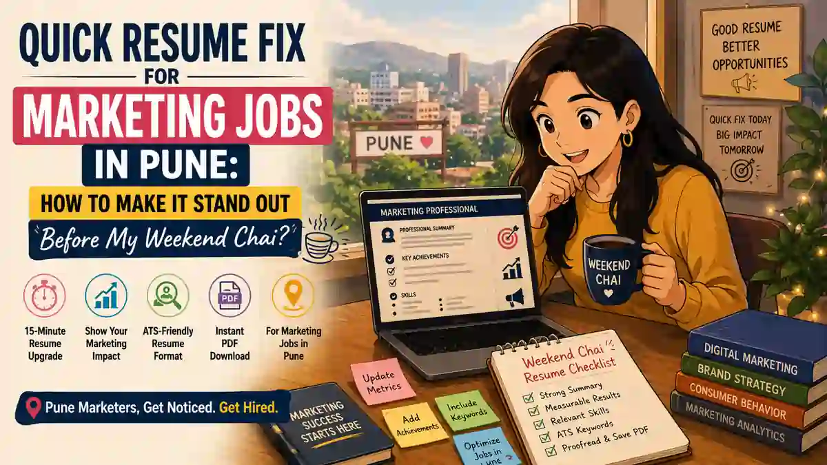 Quick Resume Fix for Marketing Jobs in Pune: How to Make It Stand Out Before My Weekend Chai?