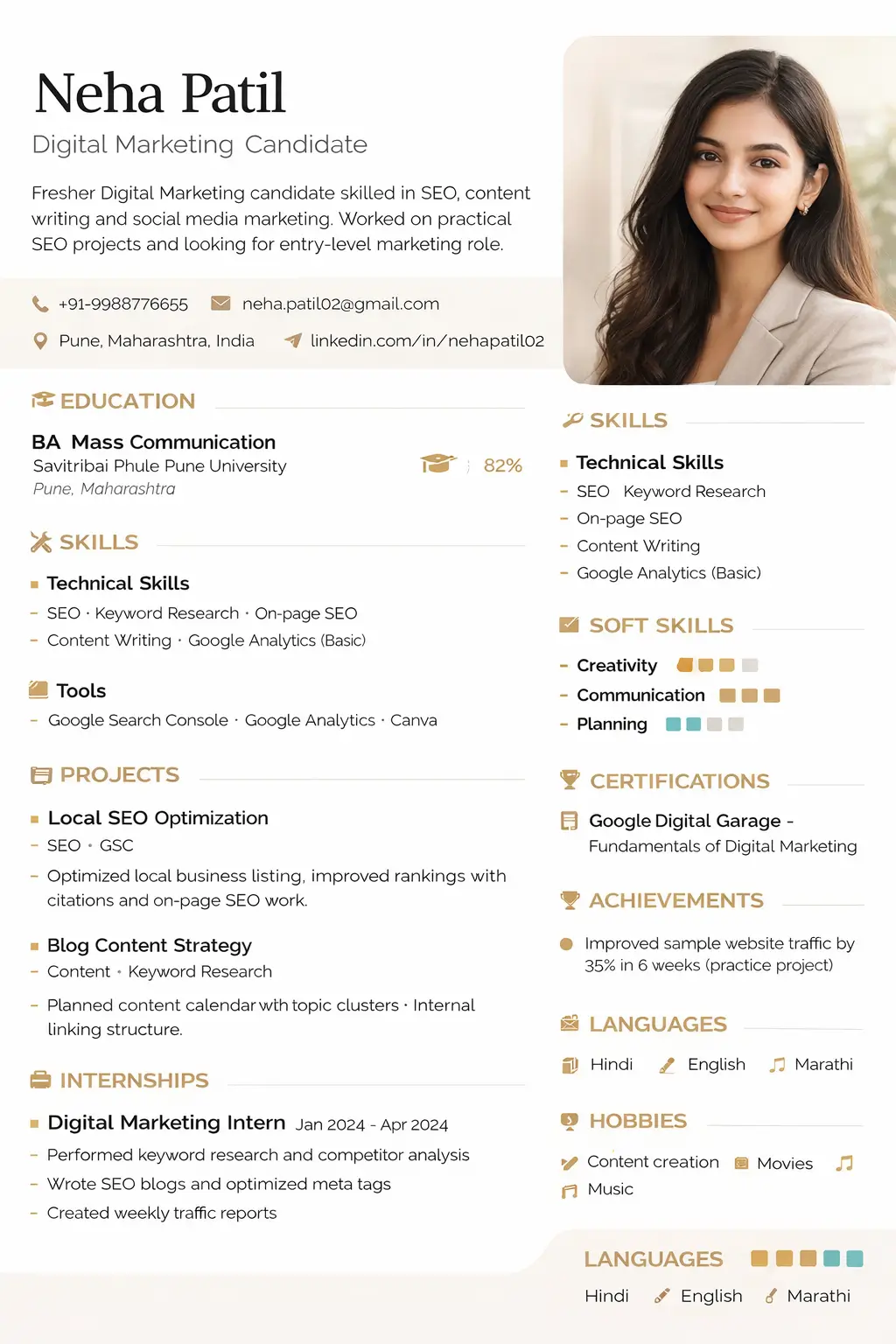 neha-patil-teenager-resume-format