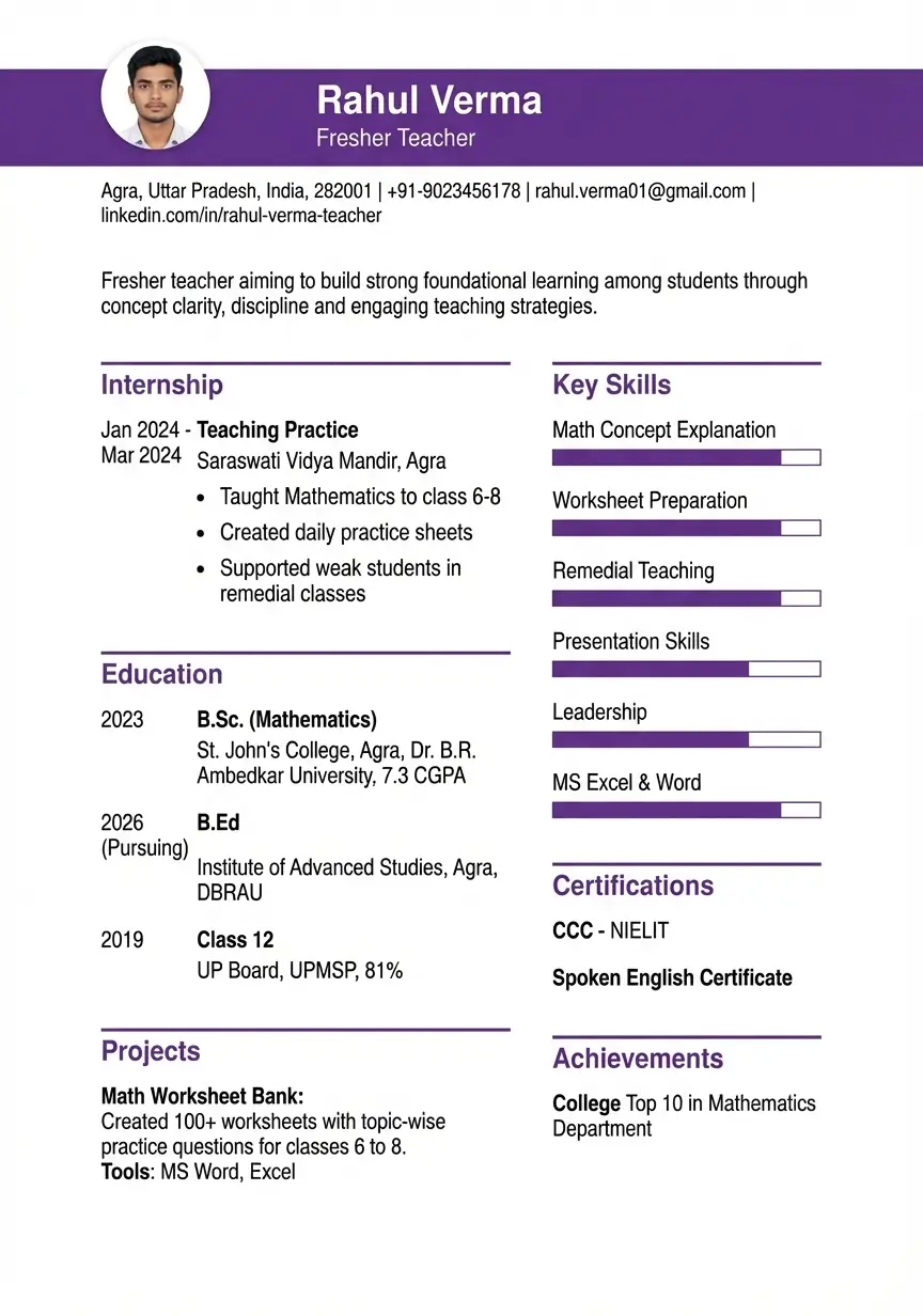 Rahul-verma-fresher-teacher-resume