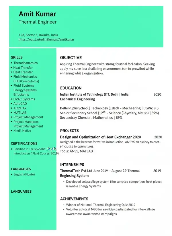 Amit Kumar Thermal Engineer Resume Format 3