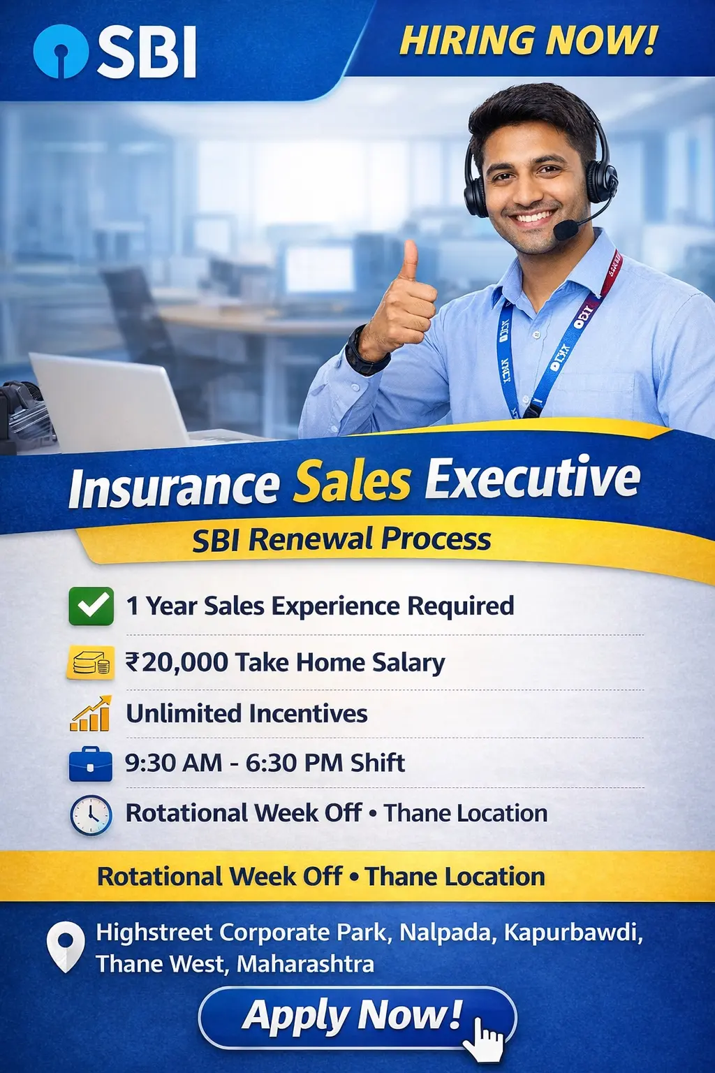 Insurance Sales Executive – SBI Renewal Process